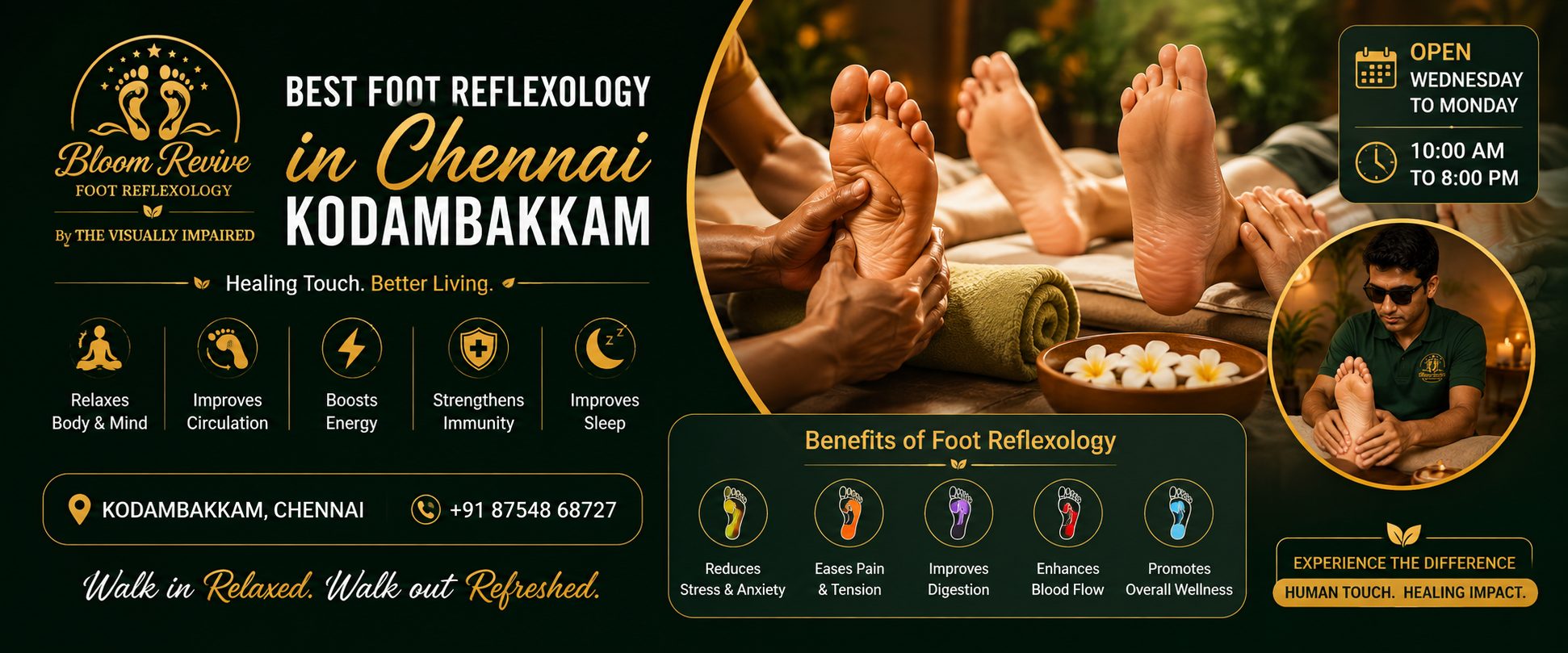 Bloom Revive Foot Reflexology healing session in Kodambakkam, Chennai